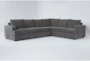 Bonaterra Charcoal 127" 2 Piece Sectional With Left Arm Facing Sleeper Sofa - Signature