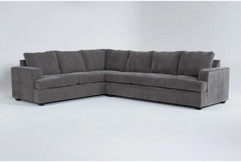 Bonaterra Charcoal Grey 127" 2 Piece L-Shaped Sectional with Right Arm Facing Queen Memory Foam Sleeper Sofa - 360