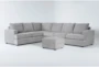 Bonaterra Dove 127" 2 Piece Sectional with Right Arm Facing Queen Sleeper Sofa & Storage Ottoman - Signature