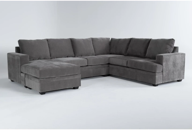 Bonaterra Charcoal 127" 2 Piece Sectional with Left Arm Facing Queen Sleeper Sofa Chaise - 360