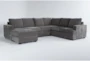 Bonaterra Charcoal 127" 2 Piece Sectional with Left Arm Facing Queen Sleeper Sofa Chaise - Signature