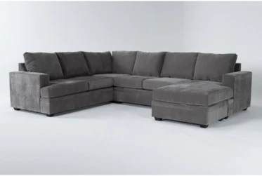 Bonaterra Charcoal 127" 2 Piece Sectional With Right Arm Facing Sleeper Sofa & Chaise