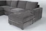 Bonaterra Charcoal 127" 2 Piece Sectional with Right Arm Facing Queen Sleeper Sofa Chaise & Storage Ottoman - Detail