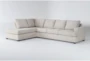 Bonaterra Sand 127" 2 Piece Sectional with Right Arm Facing Queen Sleeper Sofa & Left Arm Facing Corner Chaise - Signature