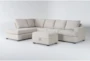 Bonaterra Sand 127" 2 Piece Sectional With Left Arm Facing Corner Chaise & Right Arm Facing Sleeper Sofa & Ottoman - Signature