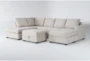 Bonaterra Sand 127" 2 Piece Sectional with Right Arm Facing Sleeper Sofa Chaise, Left Arm Facing Corner Chaise & Storage Ottoman - Signature