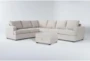 Bonaterra Sand 127" 2 Piece Sectional With Right Arm Facing Queen Sleeper Sofa & Storage Ottoman - Signature