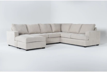 Bonaterra Sand 127" 2 Piece Sectional with Left Arm Facing Queen Sleeper Sofa Chaise - Signature