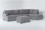 Hampstead Graphite 139" 2 Piece Sectional with Left Arm Facing Queen Sleeper Sofa,Right Arm Facing Corner Chaise & Storage Ottoman - Signature