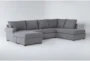 Hampstead Graphite 127" 2 Piece Sectional With Right Arm Facing Corner Chaise, Left Arm Facing Sleeper Chaise & Ottoman - Signature