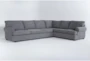 Hampstead Graphite 127" 2 Piece Sectional With Left Arm Facing Sleeper Sofa & Ottoman - Signature