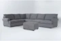 Hampstead Graphite 139" 2 Piece Sectional with Right Arm Facing Queen Sleeper Sofa & Storage Ottoman - Signature