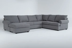 Hampstead Graphite 127" 2 Piece Sectional With Left Arm Facing Sleeper Sofa & Chaise