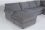 Hampstead Graphite 127" 2 Piece Sectional With Left Arm Facing Sleeper Sofa, Chaise & Ottoman - Detail