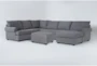Hampstead Graphite 127" 2 Piece Sectional With Right Arm Facing Sleeper Sofa, Chaise & Ottoman - Signature