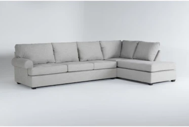 Hampstead Dove 140" 2 Piece Sectional With Left Arm Facing Queen Sleeper Sofa & Right Arm Facing Corner Chaise