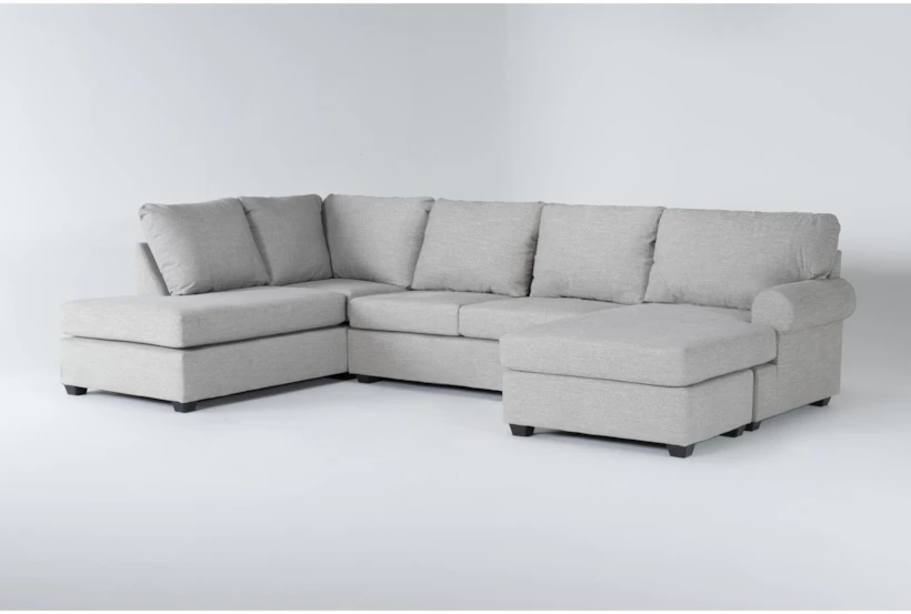 Hampstead Dove 140" 2 Piece Sectional with Right Arm Facing Sleeper Sofa Chaise & Left Arm Facing Corner Chaise - 360