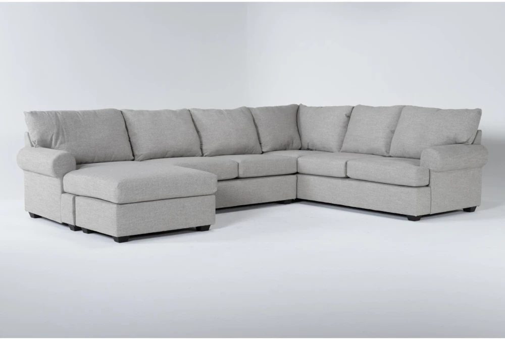Hampstead Dove 140" 2 Piece Sectional with Left Arm Facing Queen Sleeper Sofa Chaise