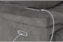 Moncalvo II Grey Power Left Arm Facing Recliner with Power Headrest & USB - Detail