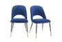 Darcie Blue Velvet Side Chair Set Of 2 - Detail