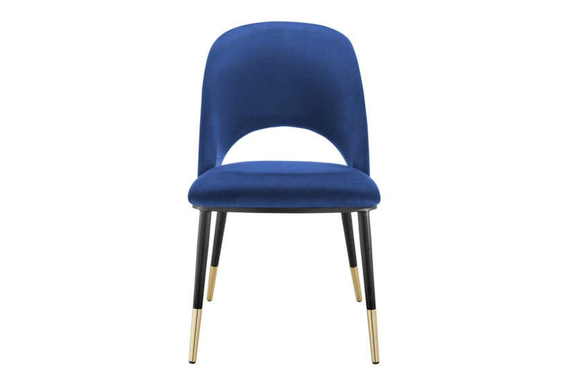 Darcie Blue Velvet Side Chair Set Of 2 - 360