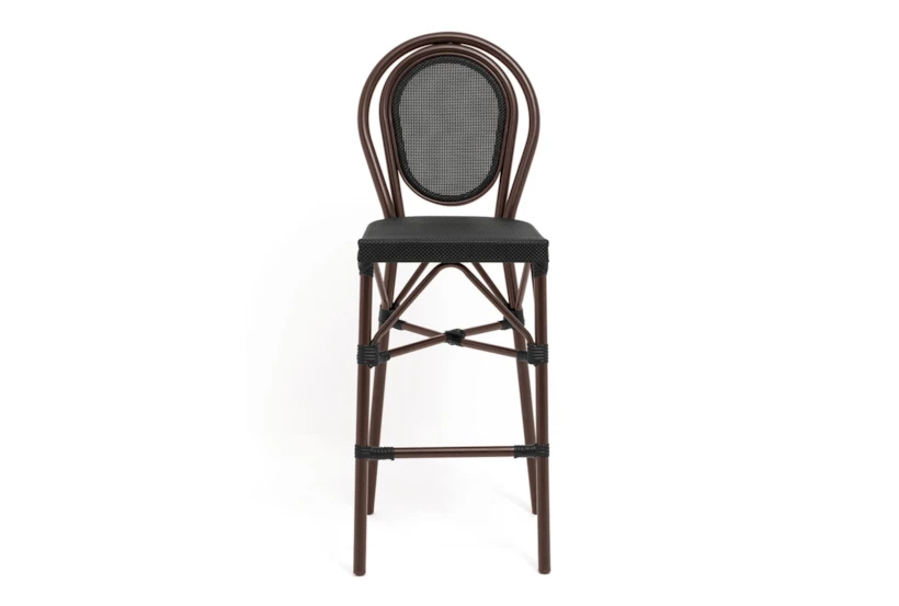 Signa Black/Brown Contract Grade Bar Stool With Back - 360