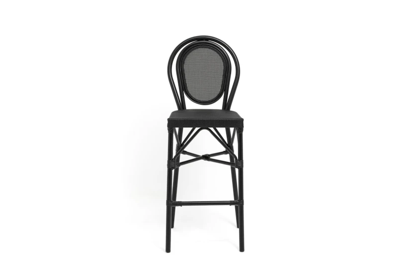 Signa Black Contract Grade Bar Stool With Back - 360