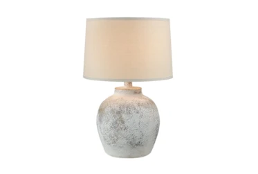 22 Inch Grey Ochre Textured Bulb Table Lamp