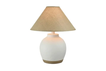 22 Inch White Textured Bulb Serena Table Lamp