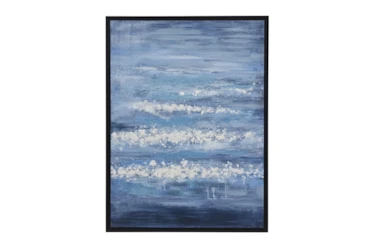 30X39 Blue Waves Framed Wall Art