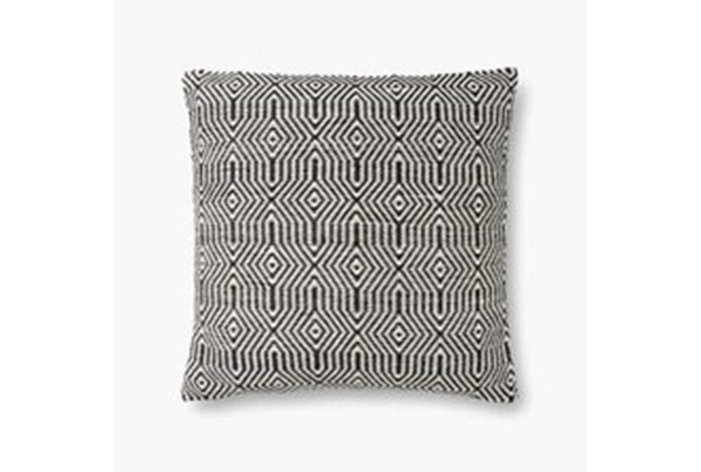22X22 Black White Geo Indoor/Outdoor Throw Pillow