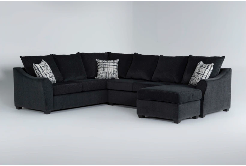 Kepler Navy 127" 2 Piece Sectional With Right Arm Facing Chaise - 360
