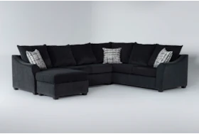 Kepler Navy 127" 2 Piece Sectional With Left Arm Facing Chaise