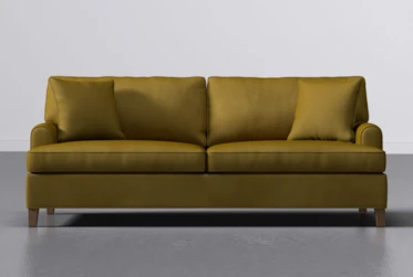 Emerson III 88" Yellow Velvet Sofa