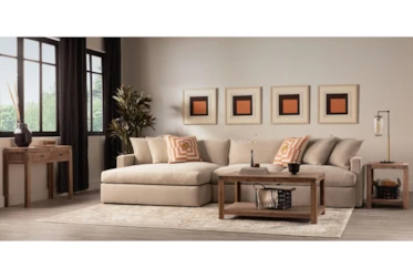 Grand Down II Chenille 139" 2 Piece Sectional With Left Arm Facing Oversized Chaise