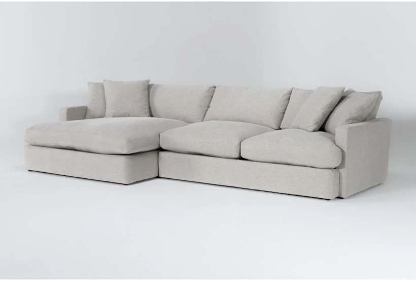 Grand Down II Chenille 139" 2 Piece Sectional With Left Arm Facing Oversized Chaise - 360