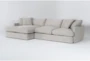 Grand Down II Chenille 139" 2 Piece Sectional With Left Arm Facing Oversized Chaise