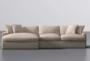 Grand Down II 139" Dove 2 Piece Sectional With Left Arm Facing Oversized Chaise - Signature