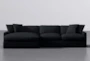 Grand Down II 139" Blue 2 Piece Sectional With Left Arm Facing Oversized Chaise - Signature