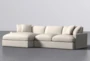 Grand Down II 139" Pearl 2 Piece Sectional With Left Arm Facing Oversized Chaise - Side