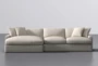 Grand Down II 139" Pearl 2 Piece Sectional With Left Arm Facing Oversized Chaise - Signature