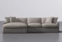 Grand Down II 139" Silverpine 2 Piece Sectional With Left Arm Facing Oversized Chaise - Signature
