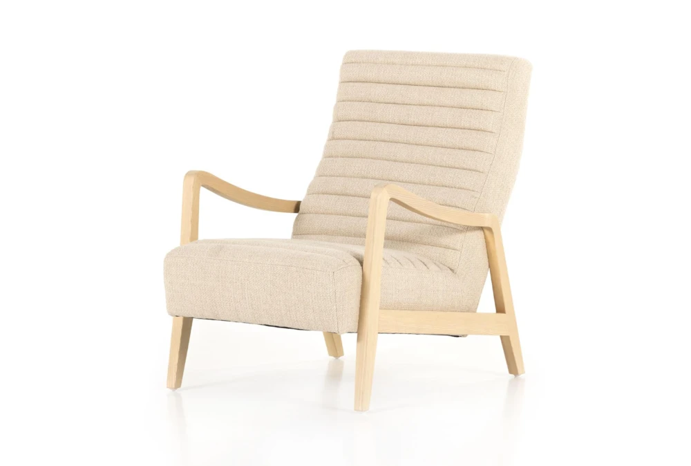 Cream Channeled Fabric + Ash Frame Accent Chair