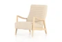 Cream Channeled Fabric + Ash Frame Accent Chair - Signature