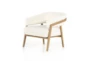Honey Oak Frame + White Fabric Accent Chair  - Signature