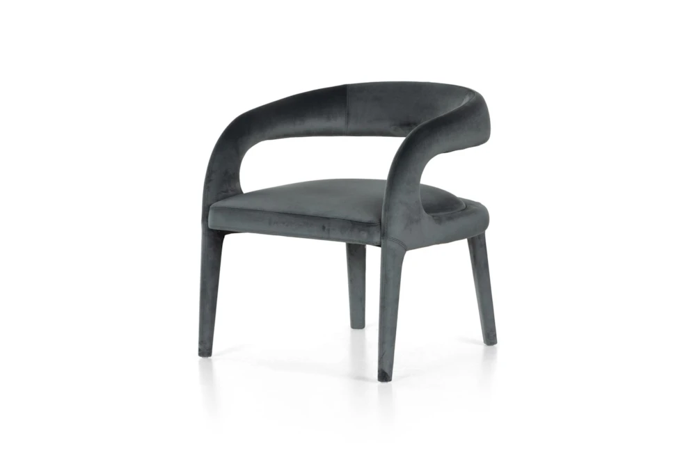 Charcoal Velvet Sculpted Accent Chair