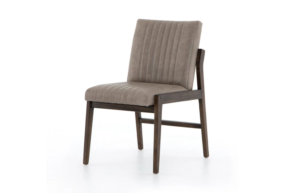 Roots Grey Leather Dining Chair