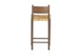Mango Brown Woven Counter Stool With Back - Back