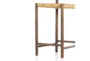 Mango Brown Woven Counter Stool With Back - Detail