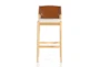 Saddle Leather Bar Stool With Back - Front